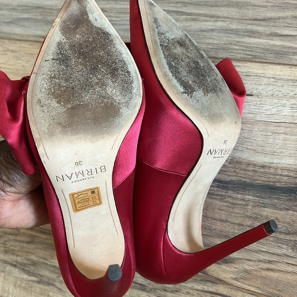 Alexandre Birman Burgundy Pointed Toe Heels Size 36 - Picture 5 of 8